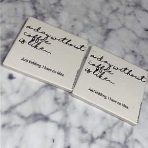 2 black and white coasters!